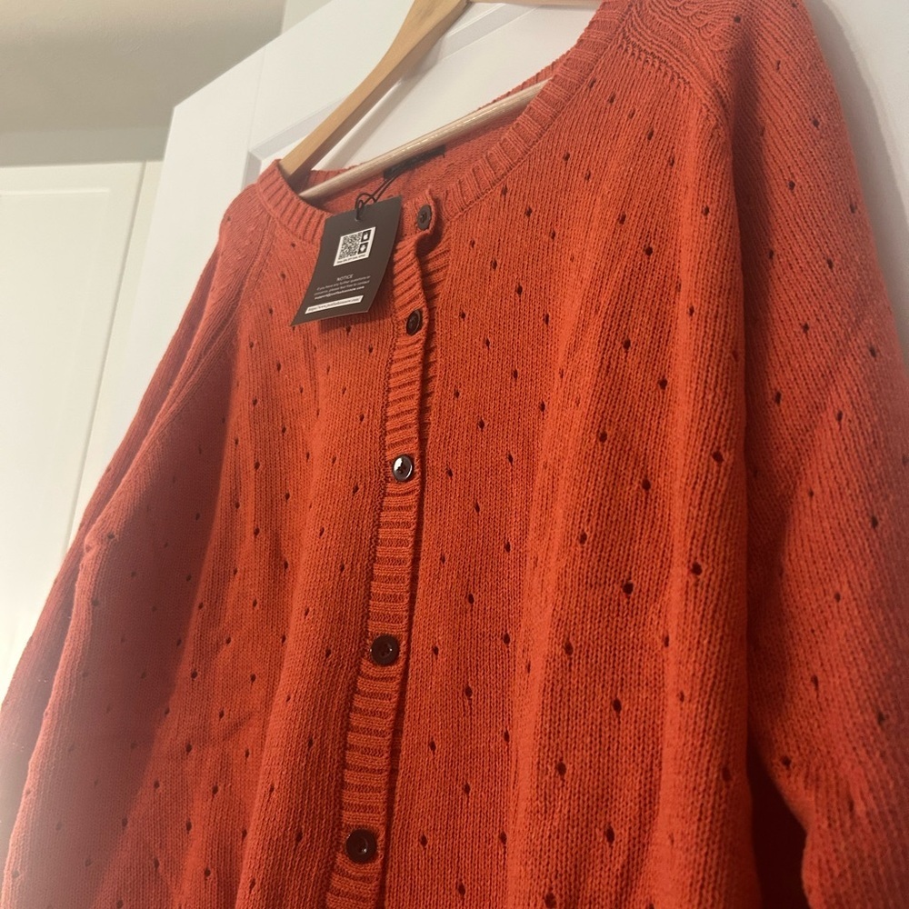 Just fashion now orange cardigan 4X NWT - Picture 3 of 8